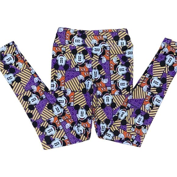 LuLaRoe Tween Leggings • Disney’s Mickey • Purple Retro Designs • Adult 00-0 - Picture 3 of 12